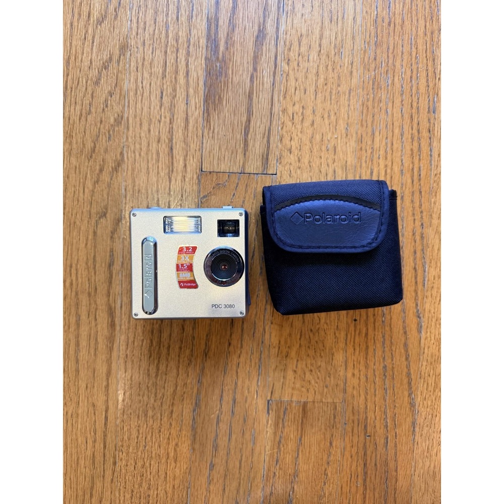 Polaroid PDC 3080 3.2MP Digital Camera Tested Working w/ Case & 256MB SD Card
